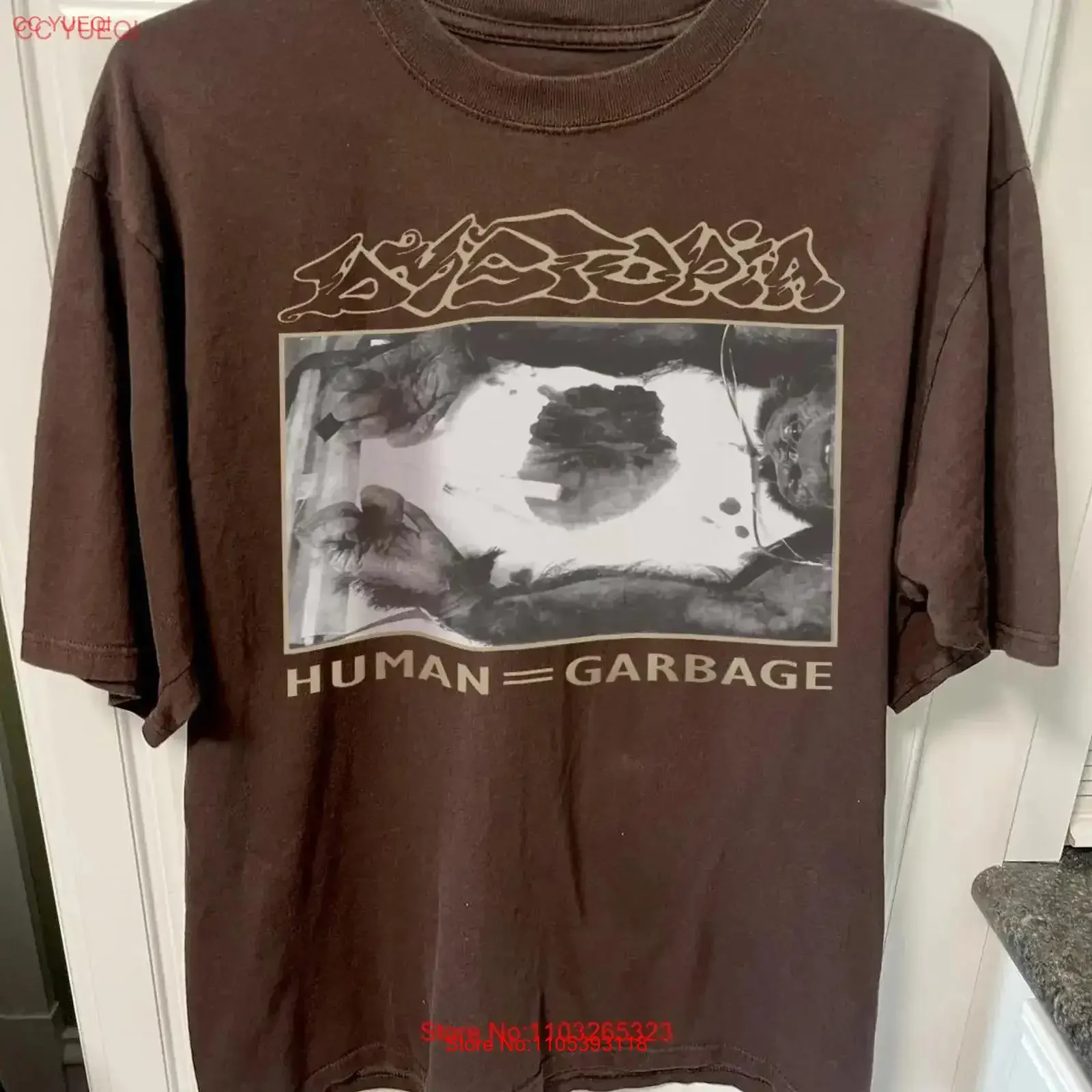 Dystopia band Dark Chocolate Color T Shirt KTV6008 vintage Washed Soft streetwear Top For Everyday Wear Comfortable