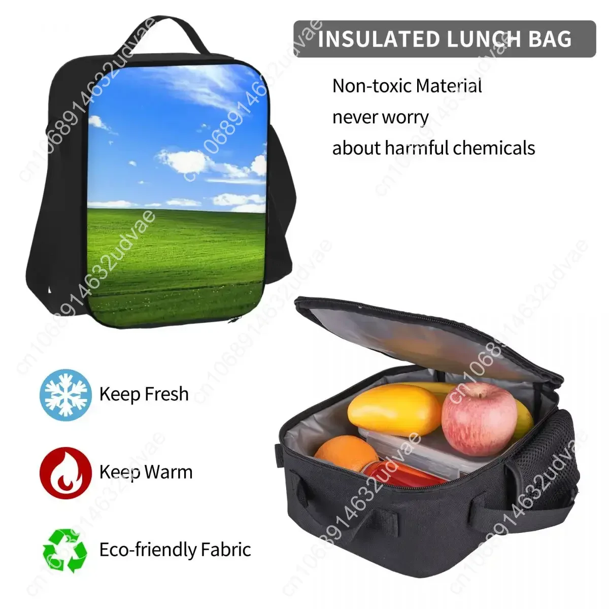 Windows XP Wallpaper Backpacks Boys Girls Bookbag Children School Bags Cartoon Kids Rucksack Lunch Bag Pen Bag Three-Piece Set