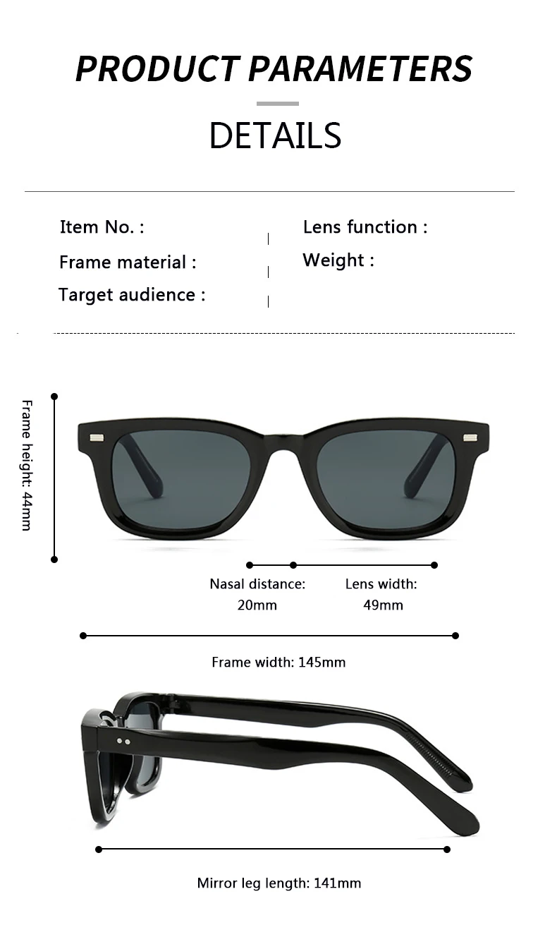Herren-Sonnenbrille mit dickem Rahmen, Retro-Stil, braun, schmaler Rahmen, Hip-Hop-Stil, Rapper-Brille, Urlaubs-Sonnenbrille, UV400 – Detail 4