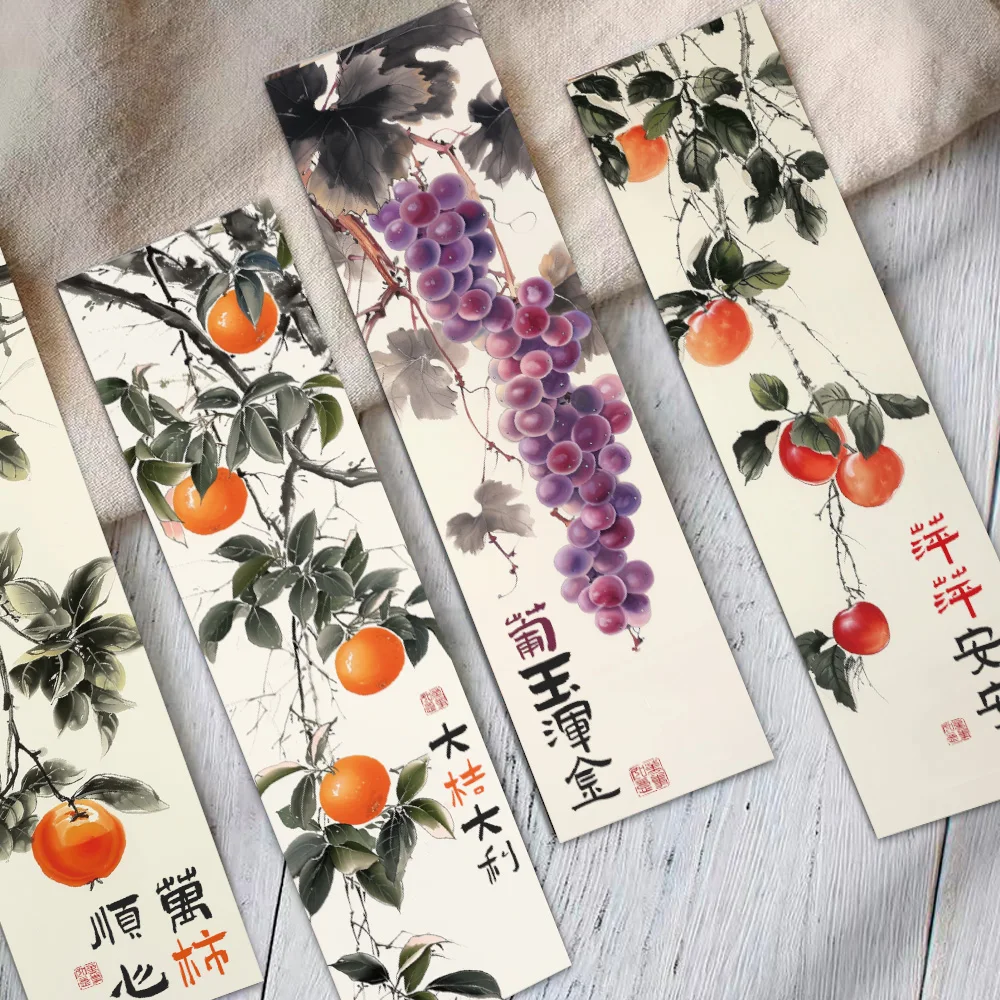30PCS Persimmon Ruyi Ancient Style Creative Bookmark Student Reader Page Tag Library Office Page Book Club Tag
