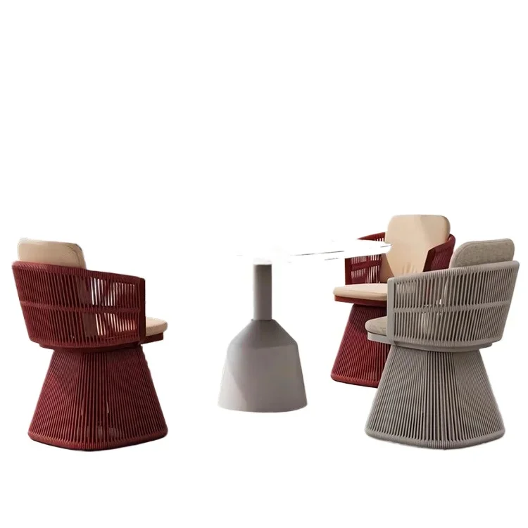 

Nordic rattan outdoor tables and chairs, villa courtyard balcony garden living room can be rotated creative