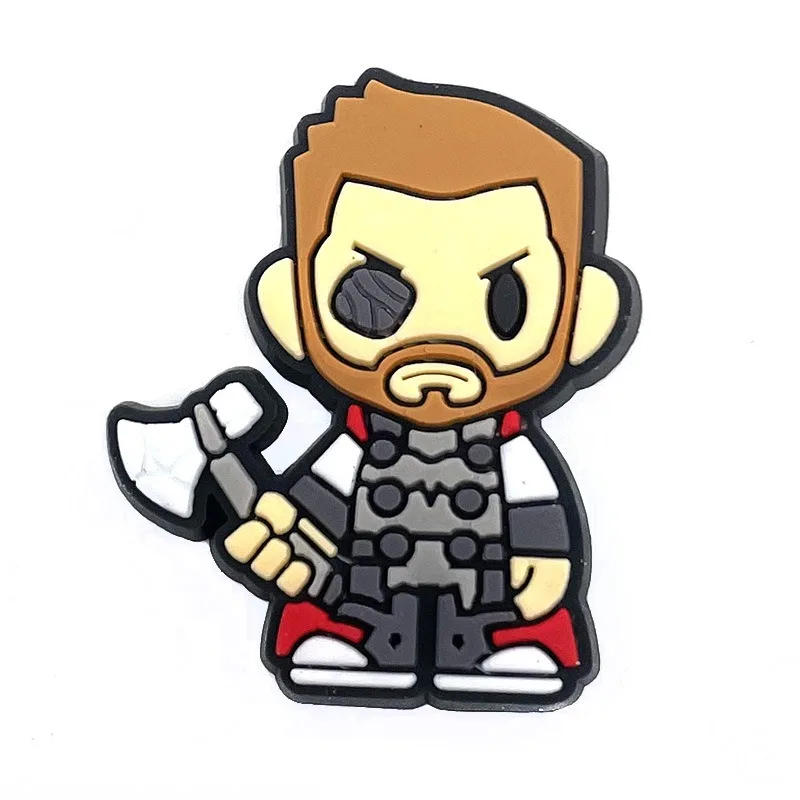 1Pcs SuperHero Marvel DIY Cartoon Shoe Buckle Wholesale Anime Figure  Accessories Charms Jibz Slippers Decorations Gift