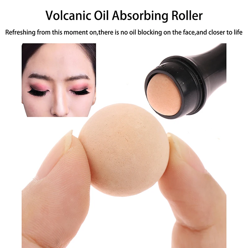 1Pcs Facial Oil Absorbing Roller Volcanic Stone Ball Oil Removing Rolling Ball