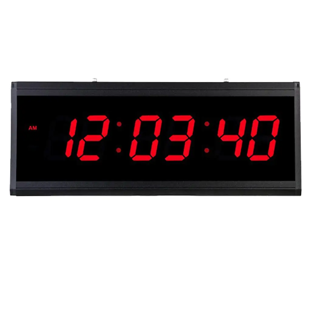 Digital Wall Clock Large LED Display Plug-in Clock for Home Office Sitting Room Hotel Church School Hall - US Plug