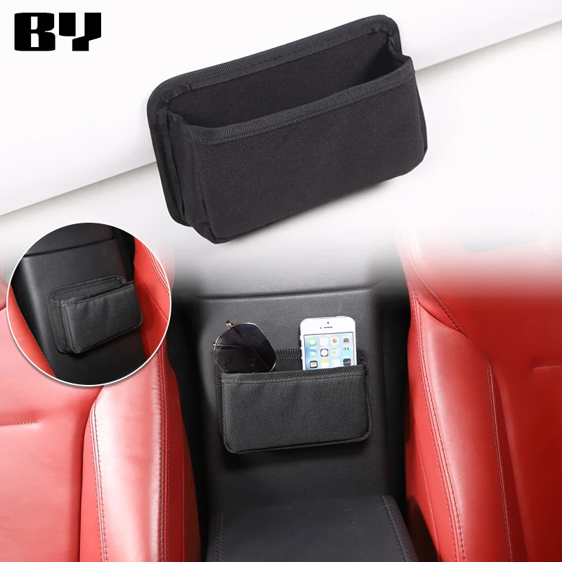 For Jaguar F-TYPE 2013+ Oxford Cloth Black Car Center Control Storage Bag Multifunctional Phone Storage Bag Car Accessories