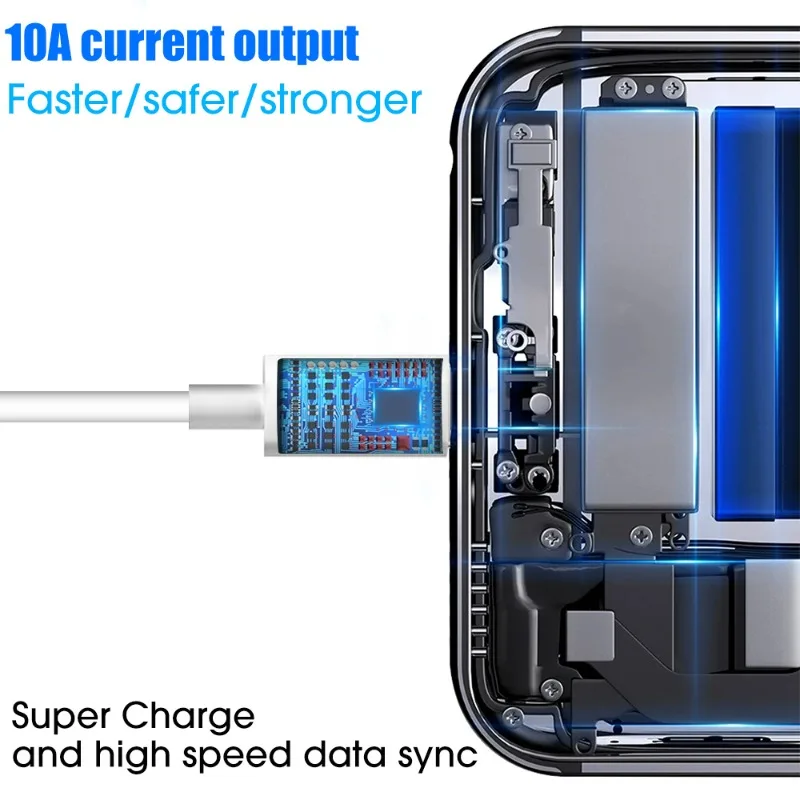 3 قطعة 10A USB إلى نوع C كابل شحن سريع 120 واط خط شحن سريع لسامسونج شاومي هواوي ممن لهم USB C سلك بيانات شحن الهاتف