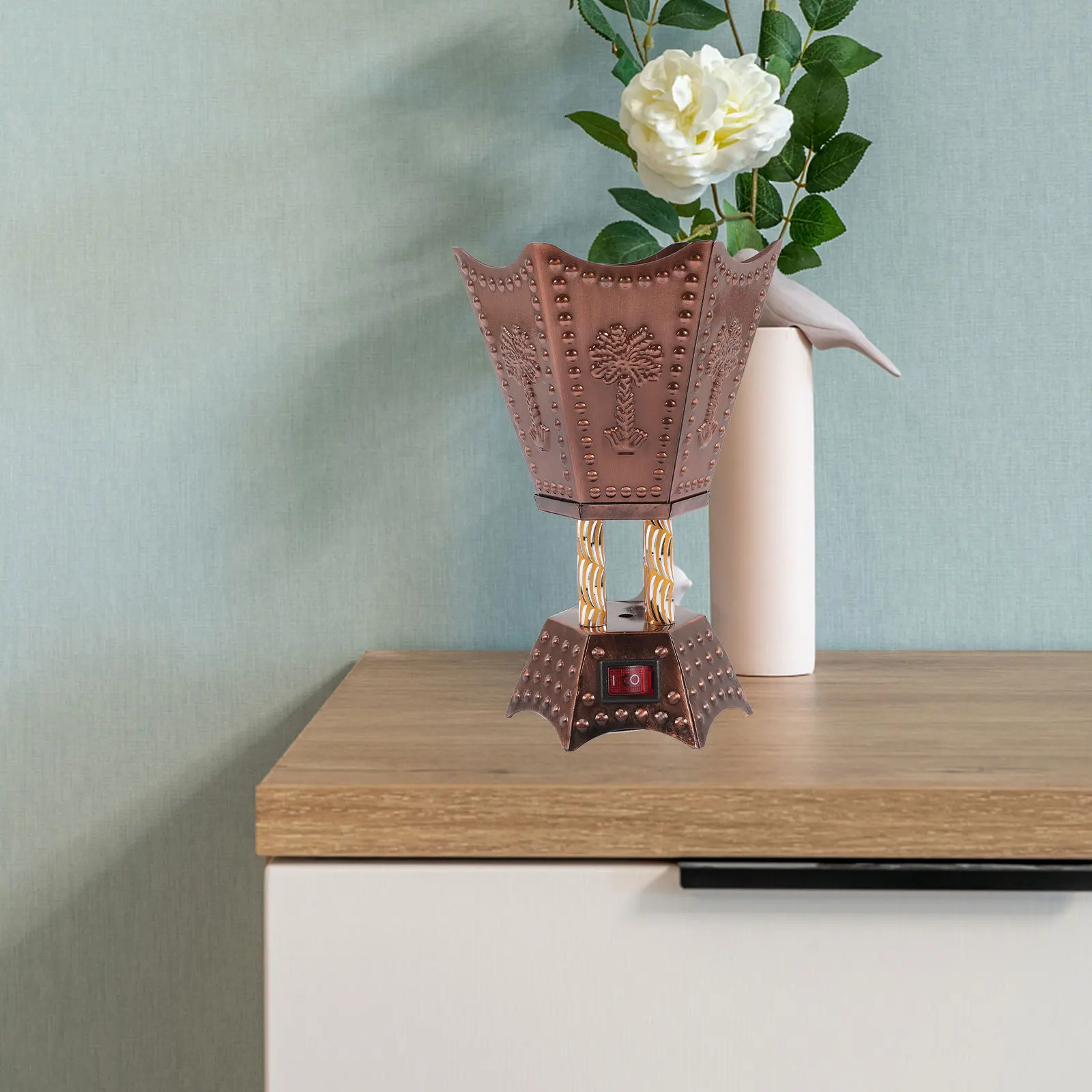 

Electric Censer Burner Eu Plug Metal Incense Holder High Temp Safe for Home Pets Decorative Table Ornament 1 Incense Burner