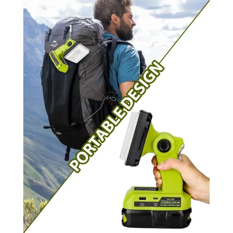 For RB 18V P100 Li-Ion Batteries Rechargeable Portable Light 15W 2000LM Wireless LED Work Light for Construction Sites Emergency view 6