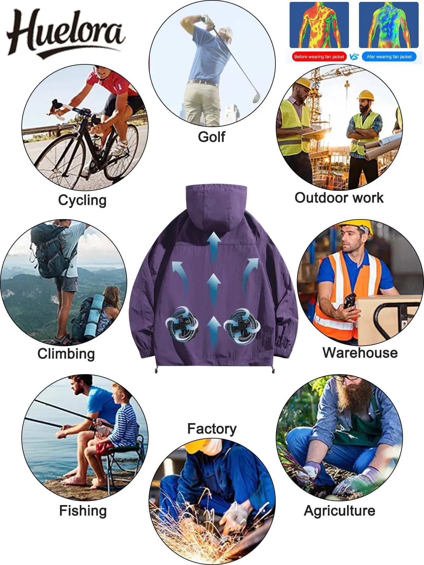 Summer Ice Cool Jacket Men & Women Air Fan Clothing UV Sun Protection Lightweight Outdoor Clothes Windproof Cooling Apparel Coat