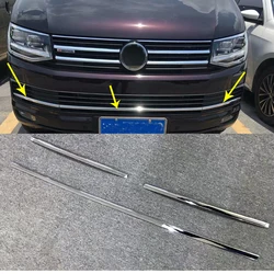 For VW Volkswagen Transporter (T6) Caravelle 2017-2018 Chrome Front Center Mesh Grille Grill Cover Trim Radiator Strips Molding