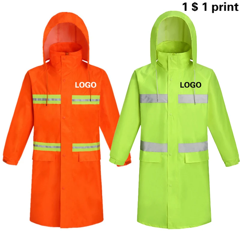 Reflective Clothes Set For Men Outdoor Hiking Camping Windproof Waterproof Raincoat Road Rescue Duty Coat Top Customized Logo