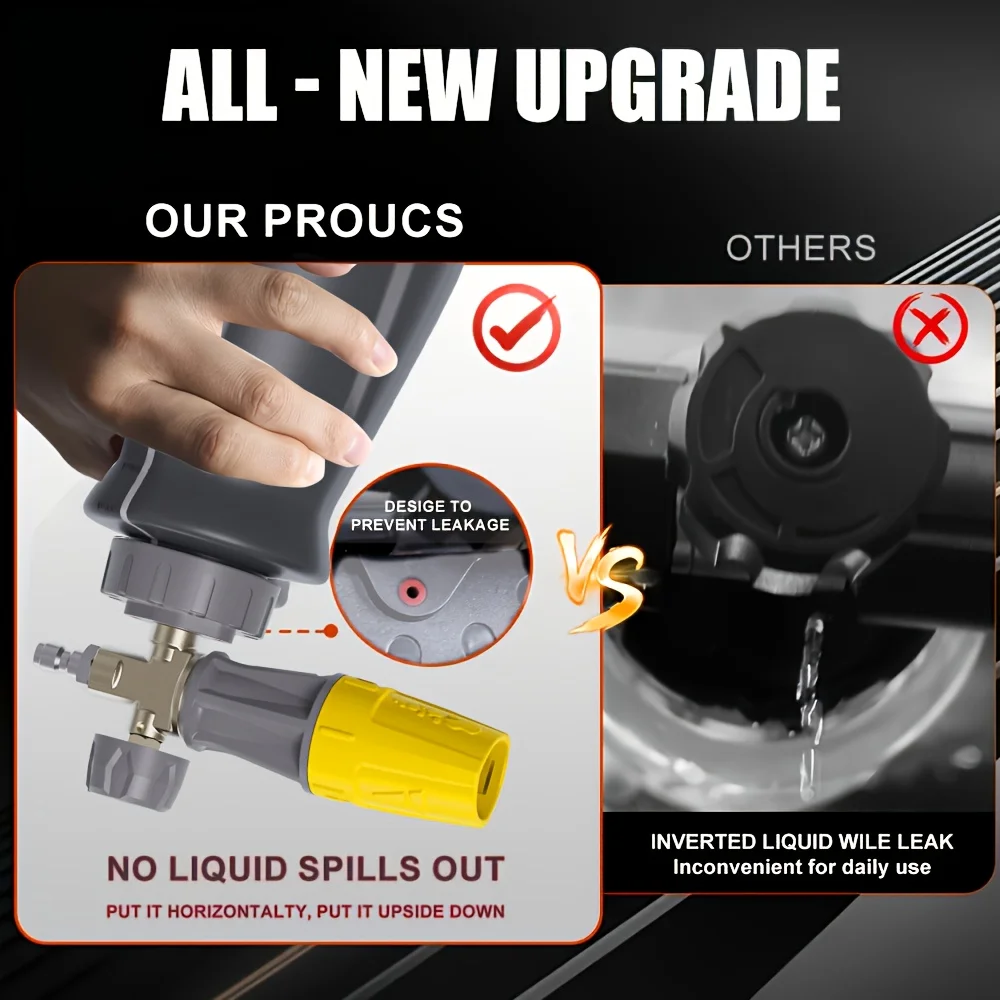 Fortschrittliche wasserspritzpistole aus galvanisiertem Kupferschaum, 4000 PSI Schaumstofftopf, 1 l breite Schaumkanone, Schaumlanze, Schaummaschine für Karcher Elitech Bort AR Bosch Michelin – Detail 3