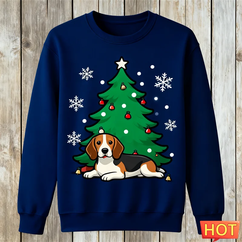 2026 جديد بيغل الجرافيك القبيح عيد الميلاد سترة موضة عطلة ارتداء ثلاثية الأبعاد مطبوعة عيد الميلاد بلوزات فضفاضة تنفس للجنسين البلوز