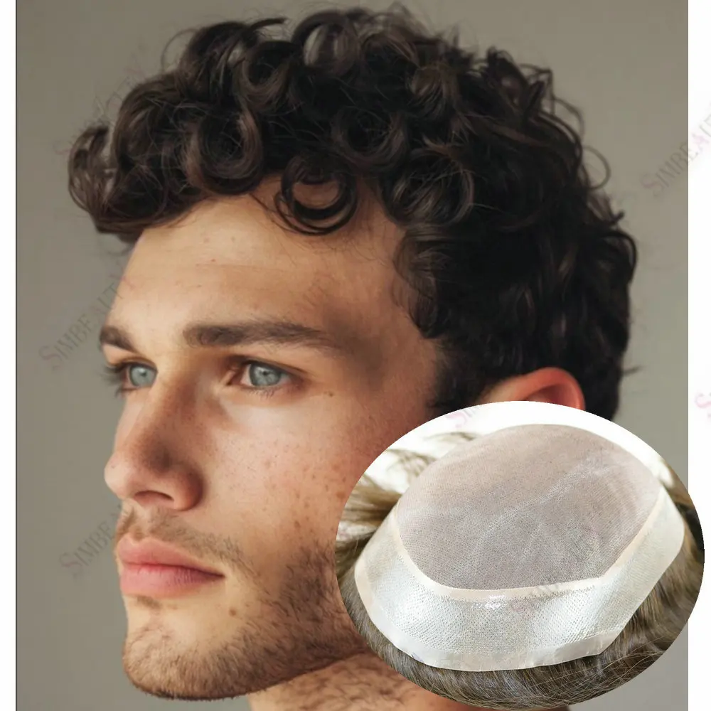 الأفرو الرجال غريب مجعد 15 مللي متر/18 مللي متر شعر مستعار رجل شعر مستعار شعر الإنسان سوبر دائم أحادية بولي Base قاعدة نظام استبدال الشعر الذكور الاصطناعية #2