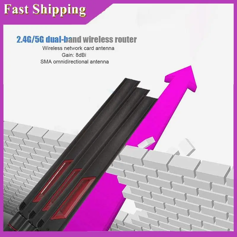 ABRI-High Gain Router Antenna SMA 8Dbi 2.4G/5.8G Dual Band Antenna Wifi Router Adapter For ASUS AC68U/AC88U/AC66U 3PCS