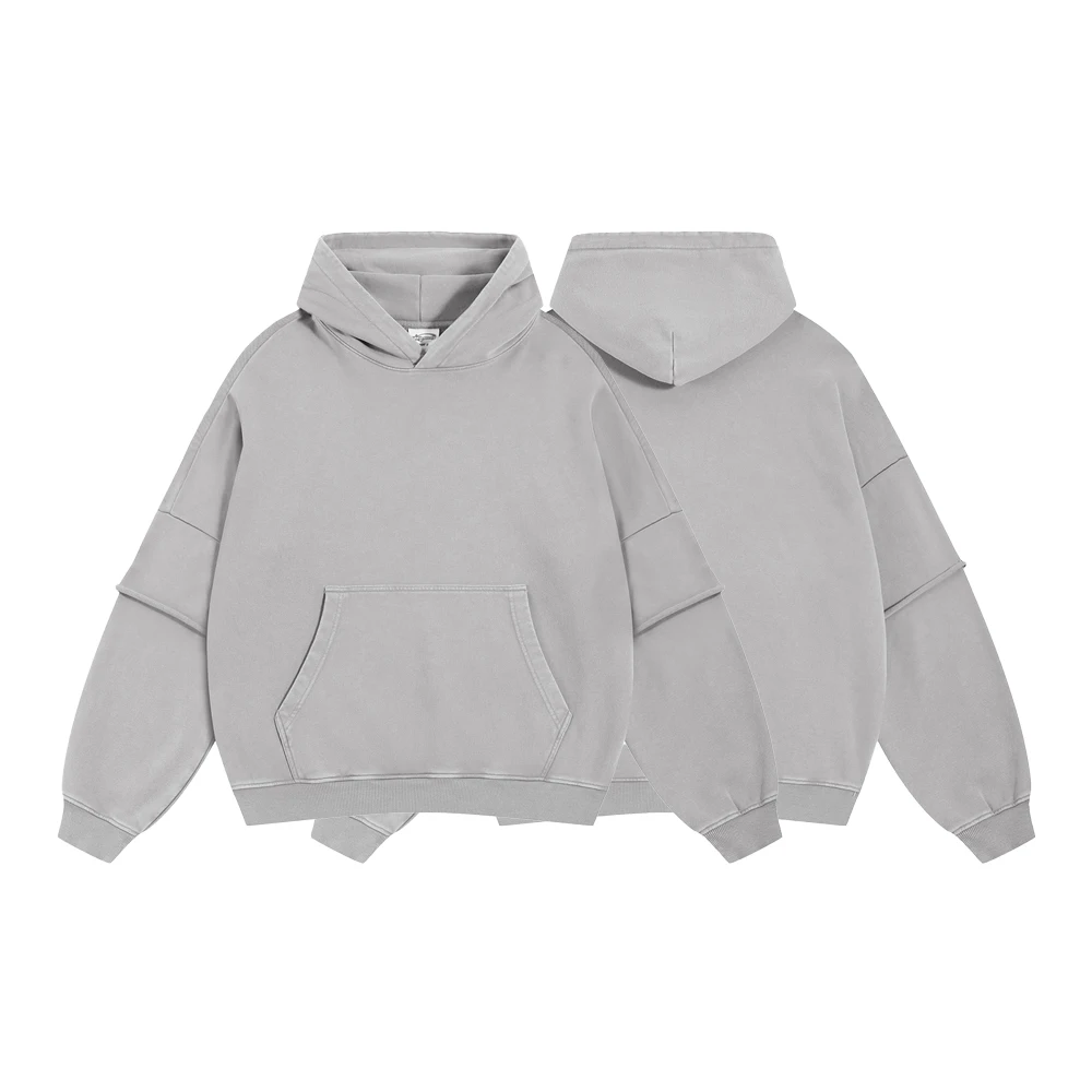 Men's Clothing Streetwear Cotton Street Style Patch Sleeve Pullover Hoodies Oversized Hoodie Vintage Casual Basics Retro Hoodies