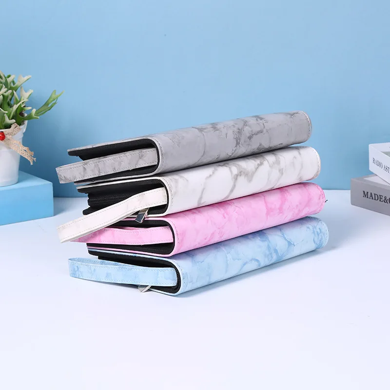 A6 Hand Zip Bag Marble Loose Leaf Binder Notebook Inner Core Cover Note Book Planner Office Stationery Supplies