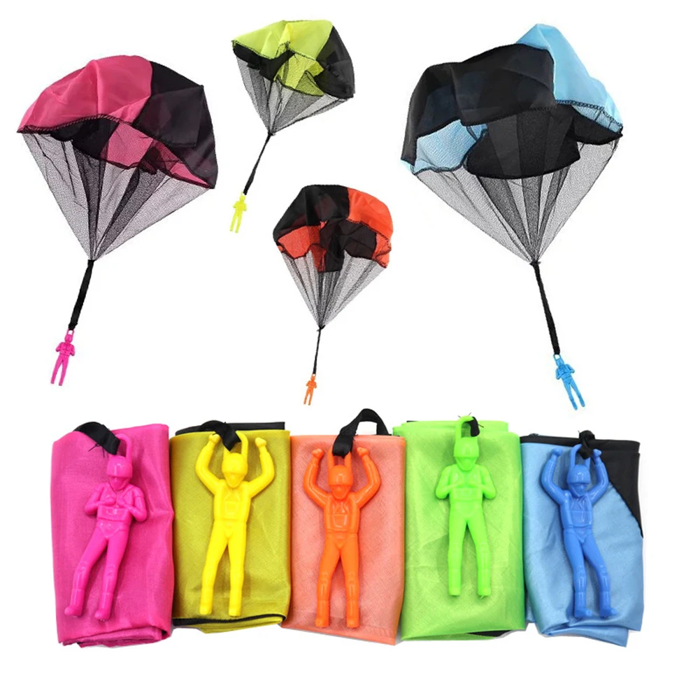 Mini Hand Throwing Umbrella Toy Assembled Model Building Kits Tool Outdoor Game Play Educational Soldier Parachute