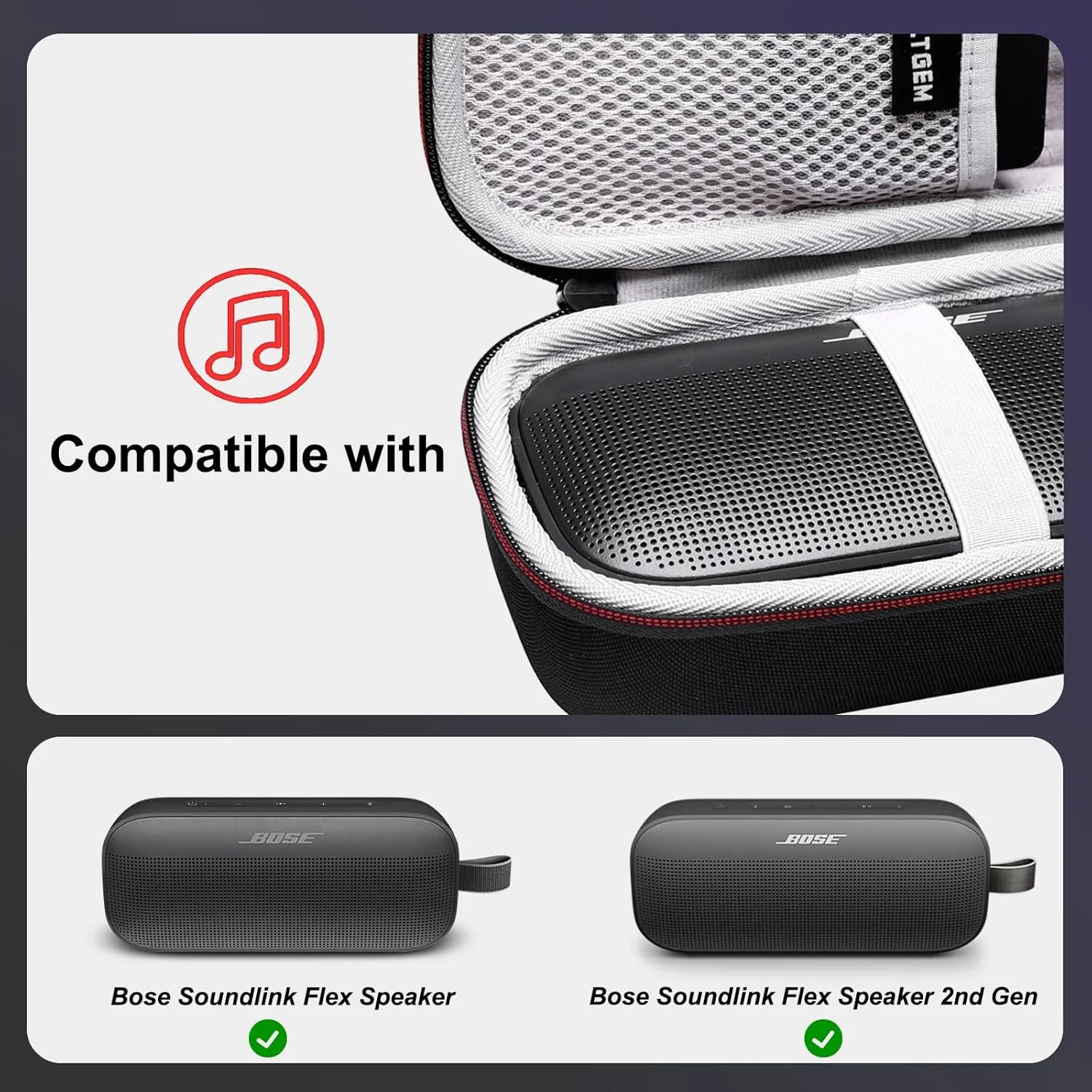 Obrázek 4: LTGEM pouzdro pro bose soundlink flex speaker/flex reproduktor 2nd gen - natvrdo úložný cestovní ochranný nesoucí brašna, šedá
