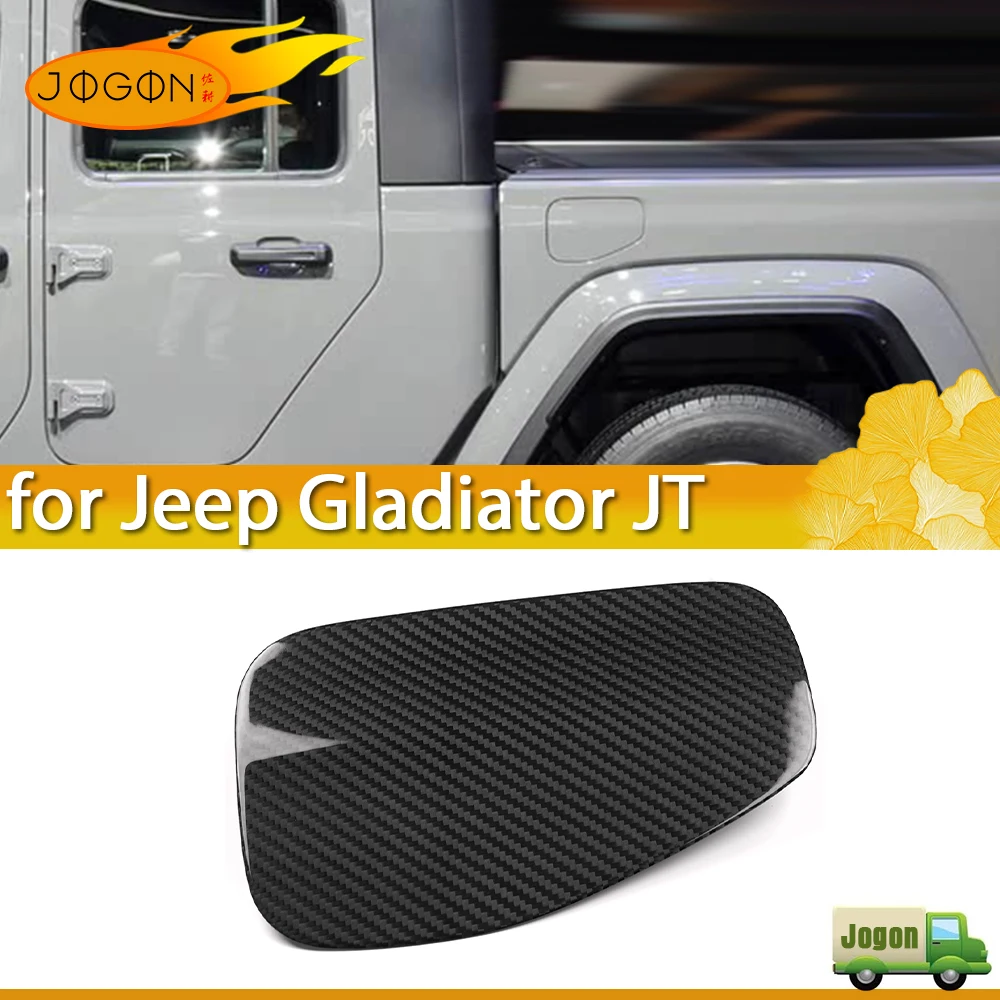 

For Jeep Gladiator JT Rubicon Mojave Overland Sport S 2020-2025 Car Dry Carbon Fiber Filler Lid Oil Tank Cap Exterior Decor