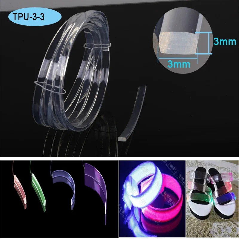 1M Square Transparent Color TPU Cheap Light Guide Material For Pet Toys Stage Props Clothes Shoes Dog Collar Hats Light Guide