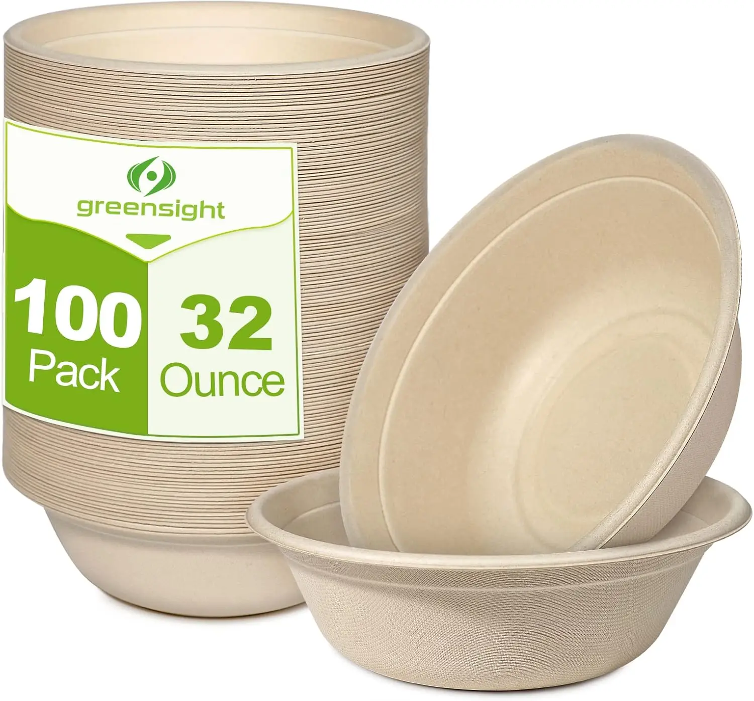 

Paper Party Serving Bowls For Salad, Ice Cream, Dessert And Hot Soup 32oz Heavy Duty, Eco-friendly Disposable Biodegrad