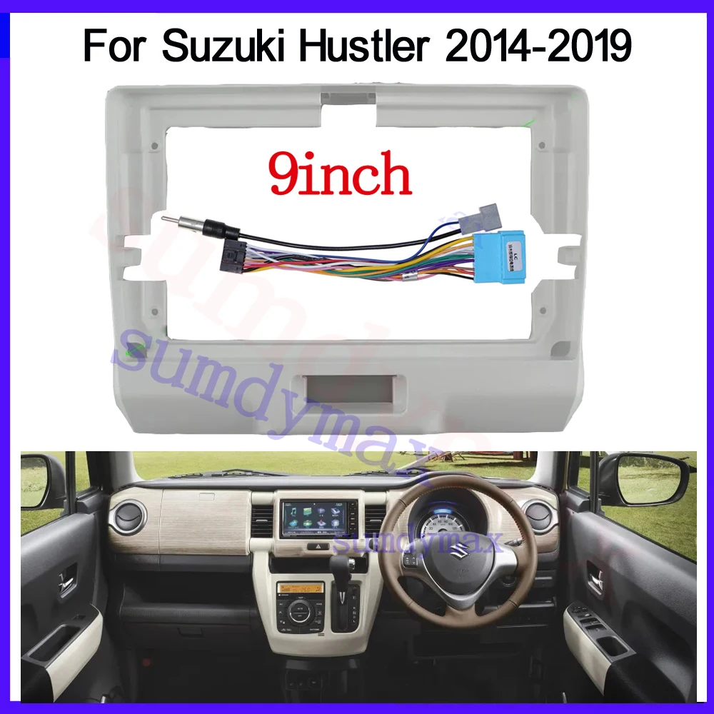 

9-дюймовый автомобильный радиоприемник, кабель для Suzuki толкатель 2014-2019, большой экран, 2 Din, android, автомобильный радиоприемник, рамка