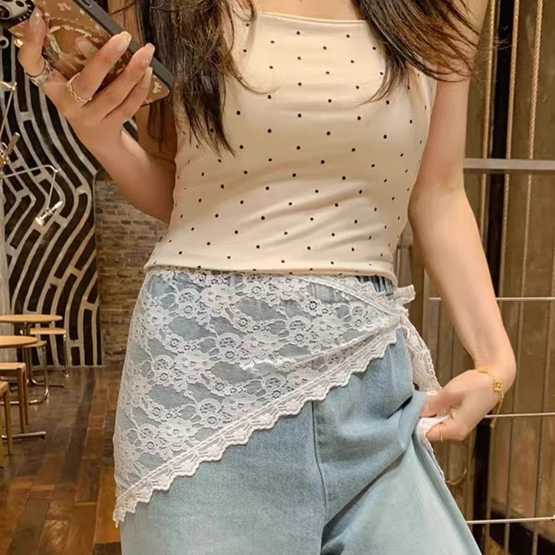 Hot Russian Style Lace Skirt Fart Curtain Women's Skirt Triangle Short Skirt Half Skirt Small Apron Soft Lace Stacked Mini Skirt