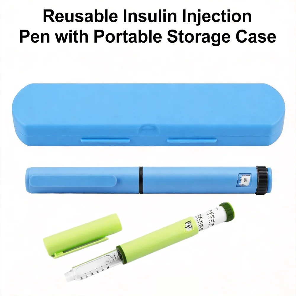 Reusable Insulin Injection Pen with Adjustable Dose Dial, Compatible with 3ml Cartridge, Durable Portable Insulin Injector