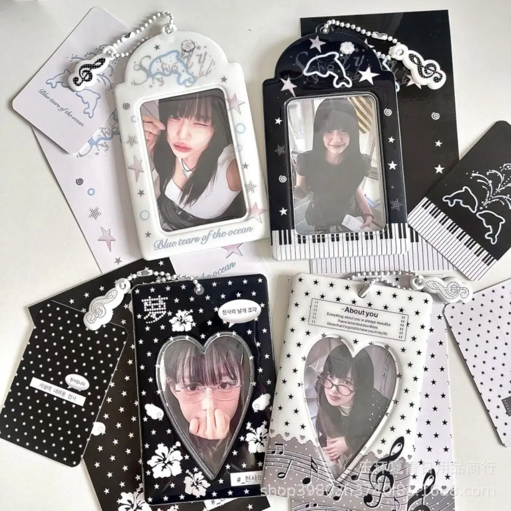 New Y2K Style Kpop Photocard Holder PVC Mini Idol Photo Frame Gift Cartoon Card Holder