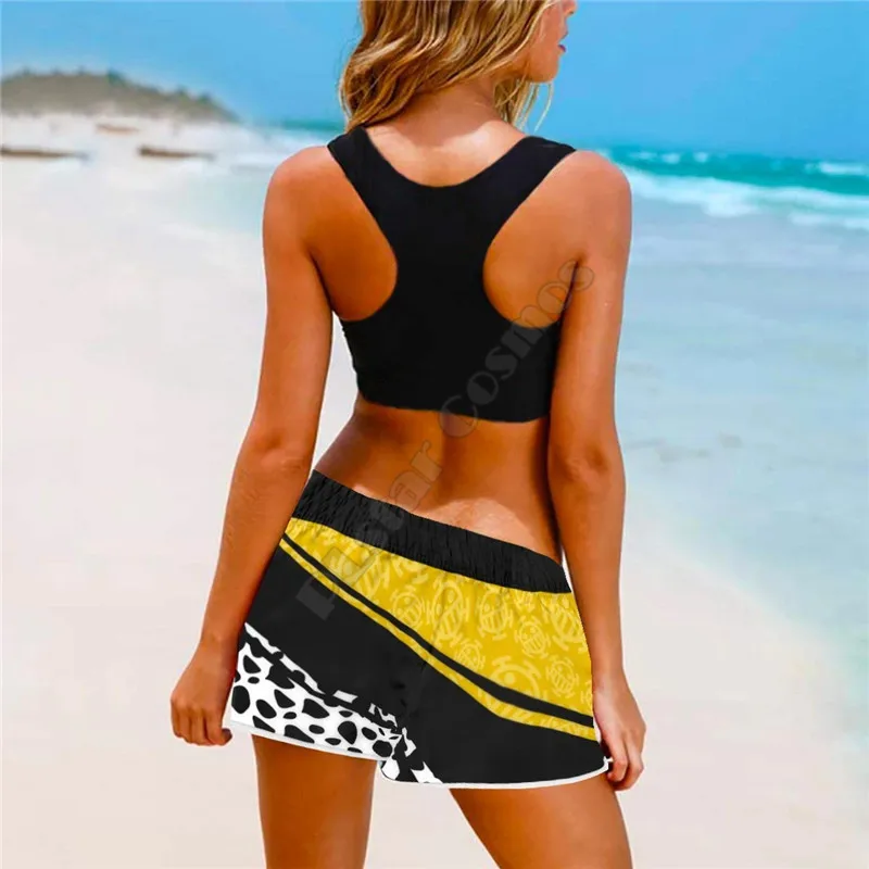 Kyojuro-Bañador con estampado 3D para mujer, pantalones cortos de playa con cintura elástica, de secado rápido, ropa de Cosplay