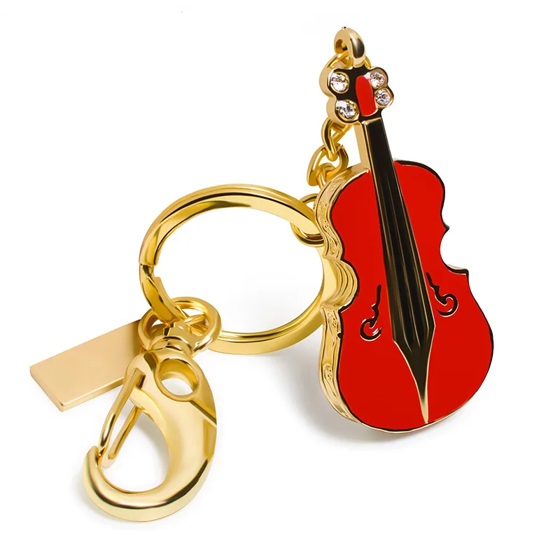 무료 사용자 정의 레이저 조각 로고 컬러 금속 바이올린 모델 USB2.0 플래시 드라이브 4GB 8GB 16GB 32GB 64GB 128GB