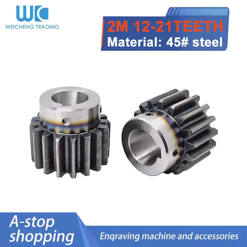 Mod 2 Pinion Gears 12/14/15/16/17/18/19/20/21T Bore 8/10/12/14/15/16mm 45# Steel Spur Gear Transmission Accessories Motor Parts