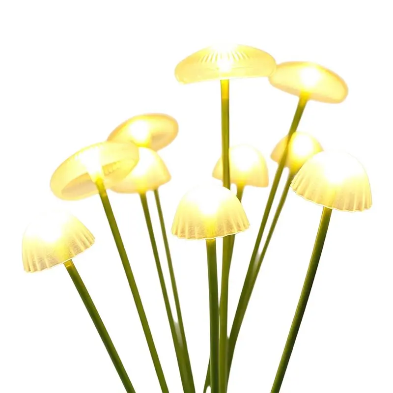ABKS-Solar Mushroom Jellyfish LED Stake Lamps 2 Pcs Outdoor Garden Decor Lights For Yard Pathway A