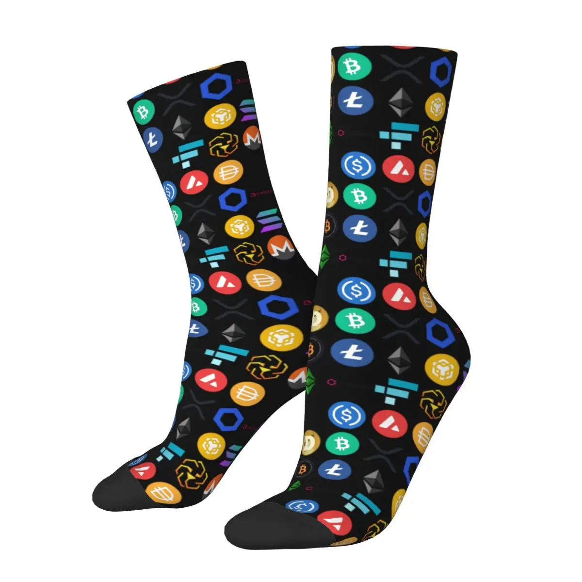 

Crypto Coin Art Crypto Icon Kawaii Drawstring Men Women Socks Leisure Beautiful Suitable for all seasons Dressing Gifts