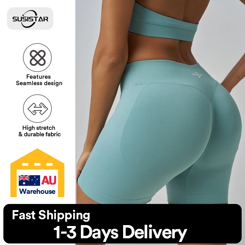 SUSISTAR Women Workout Gym Impact Shorts Hidden Scrunch Butt Lifting 3.6