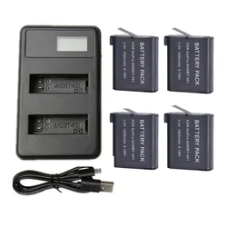 1600mAh 3.8V Gopro Hero 4 Battery Replacement+ LED 2-Slots USB Charger for GoPro HERO4 GoPro AHDBT-401 Action Camera Accessories