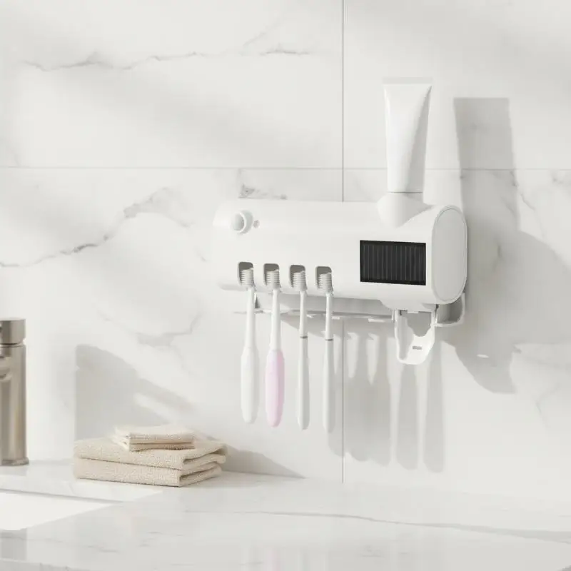 1pc Smart Toothbrush , Free Punching Wall Mounted Toothbrush Holder, Automatic Squeeze Toothpaste Device