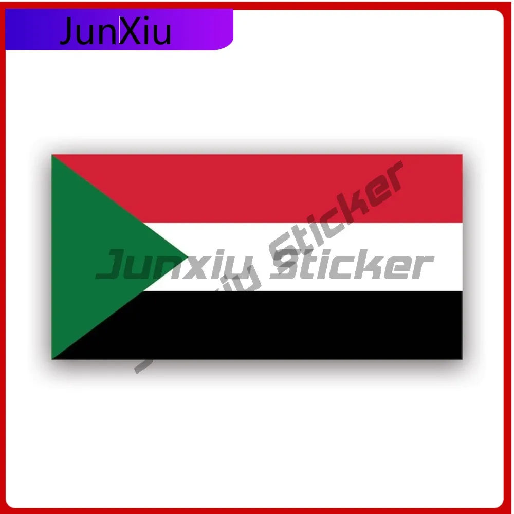 Sudanese Flag Sticker Creative Decals Sudan Sdn Sd State Flag Patriotic Car Sticker Vinyl Decal Waterproof Durable Weather