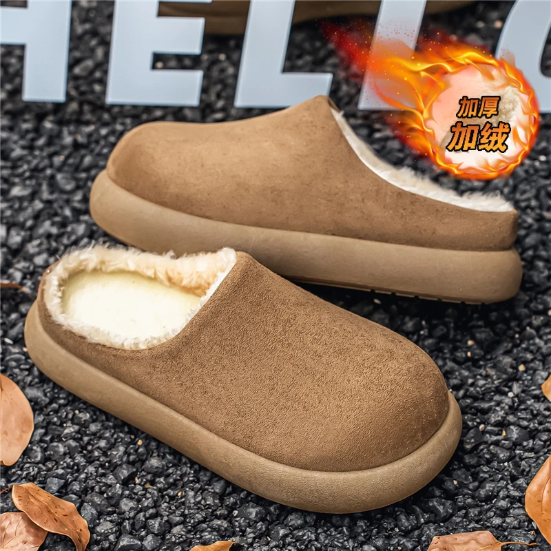 

Men's Warm Winter Boots Waterproof Non-Slip Plush Lined Sneaker Shoes Winter Slippers Comfortable Male Tenis Boots