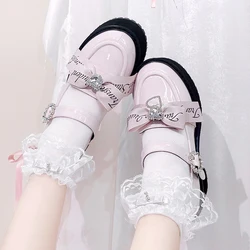 Love Story Lolita Original Girl Thick Sole Spicy Girl Shoes Japanese Y2k Matcake Shoes Women's Retro Pu Single Shoes