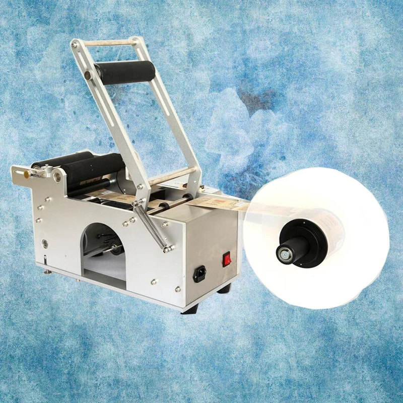 Semi-Automatic Round Bottle Labeling Machine With Coding Label Printing Machine Electric Power Control Small Packer