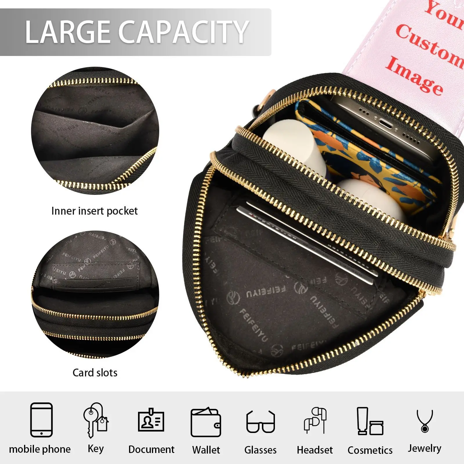 Fashion Waist Packs customize crossbody bags High-quality PU Leather Phone Shoulder Messenger Bag Small Square Card package Bags