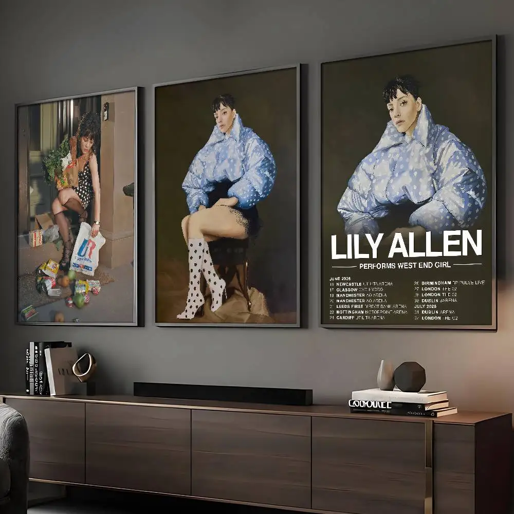 Singer Lily Allen West End Girl Poster HD Paintings Self Adhesive Prints Waterproof Home Bedroom Living Room Decor Vintage Gift