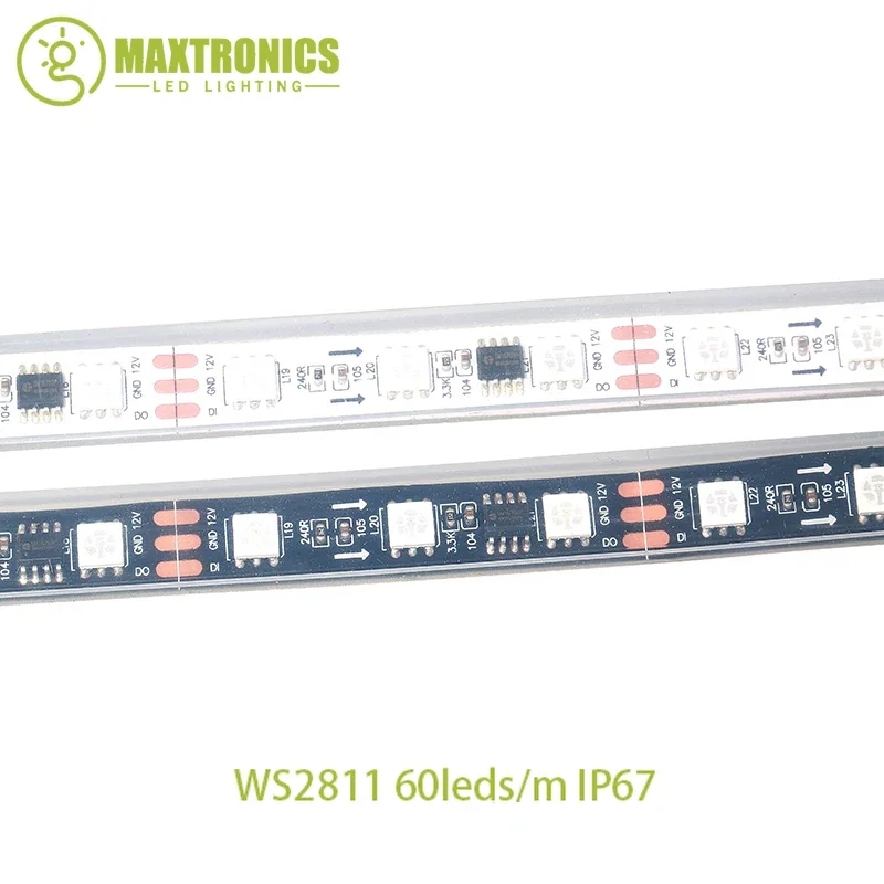 Imagem -06 - Fita Led Digital Flexível Pixel Endereçável Fita Luz Controle ic Full Color dc 12v 5m Rgb Ws2811 5050