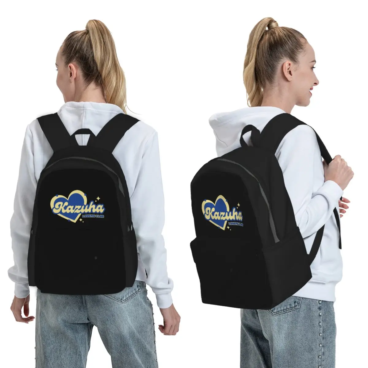 Kazuha Lovers Club Backpack Student BookBag Children School Bag Laptop Shoulder Bags for Men Women