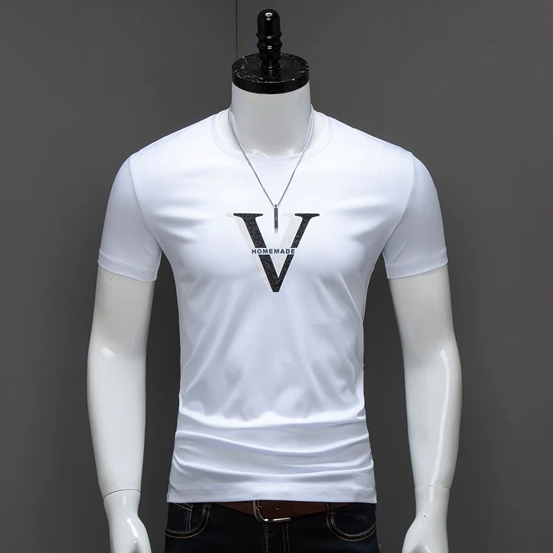 

Fashion Men T Shirt Men Print Black T-Shirts Summer Casual O-Neck Cotton Short Sleeve Tshirt