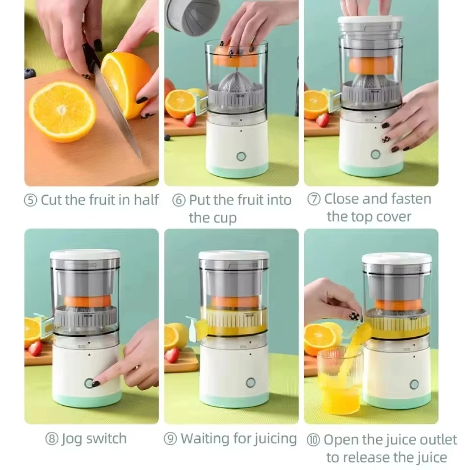 Xiaomi Portable Electric Juicer Orange Lemon Squeezer USB Charging Mini Household Juice Squeezer Fresh Separator Press Machine