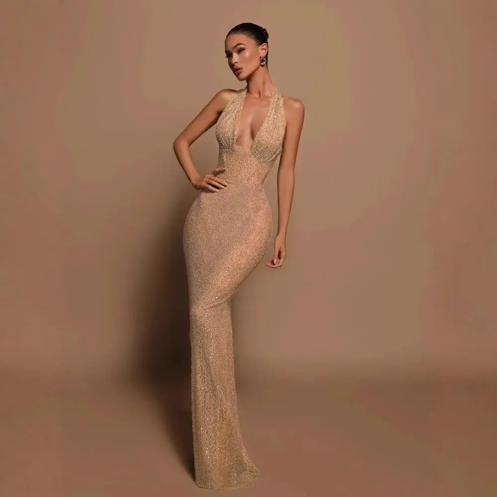 Robe moulante à paillettes Sexy, tenue de soirée suspendue Dr Princes Sle, taille moyenne, t-shirt, couleurs disponibles pour femmes, Ciwalk