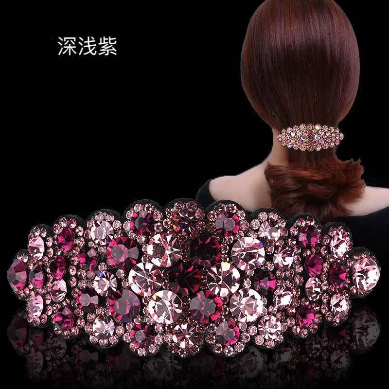 Luxuriöse Haarspange für Frauen, Neuer Kopfschmuck mit Strass, Erwachsenen-Haarklammer, Locken-Haarspange für Mütter, Damen-Haarschmuck – Detail 4